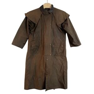 The Australian Collection Waxed Cotton Duster Coat Outback Riding Barn Jacket L